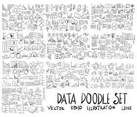 Big Set of data illustration Hand drawn doodle Sketch line vector eps10
