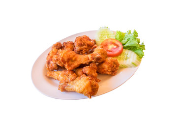 Fried chicken on white background., This has clipping path.