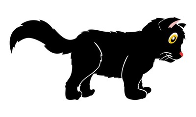 cute little cat silhouette