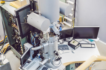 transmission electron microscope in a scientific laboratory