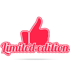 Limited edition label. Red color, isolated on white.