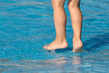 foot boy in the pool