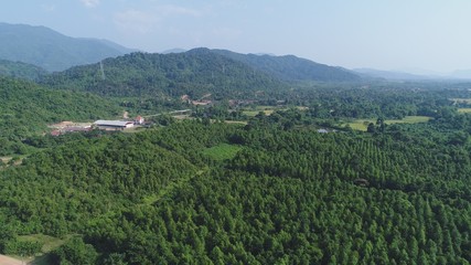 Fototapeta premium Laos Autour de Viang Vieng vue du ciel