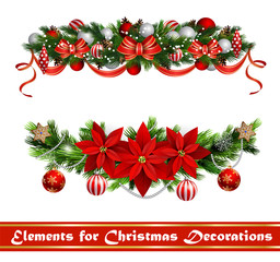 Vector Christmas Fir Decoration isolated