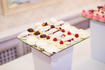 Buffet with a variety of delicious sweets, food ideas, celebration