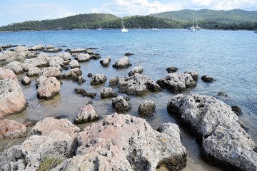 Seascape on Cleopatra island Gokova Bay, Marmaris, Turkey