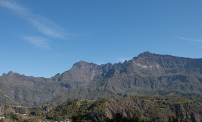 Ile de la Réunion, paysage de Cilaos, ses montagnes, classées par L'UNESCO