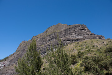 Ile de la Réunion, paysage de Cilaos, ses montagnes, classées par L'UNESCO