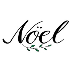 Vector illustration of french word Christmas