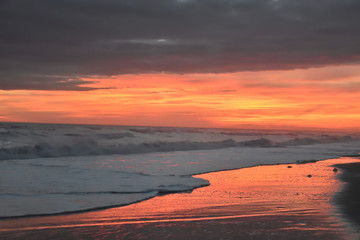 Fototapeta na wymiar Sunset at Atlantic Beach North Carolina 