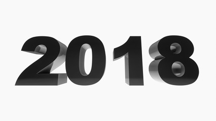 3D rendering 2018 black isolated