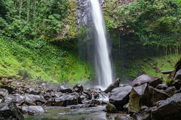 Naklejka na ściany i meble The La Fortuna Waterfall bottom view in Costa Rica