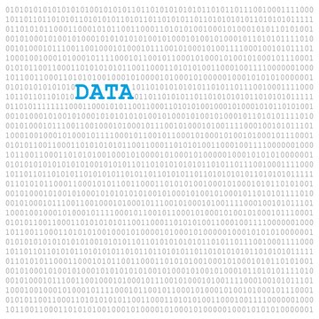 Binary white data sheet with blue logo
