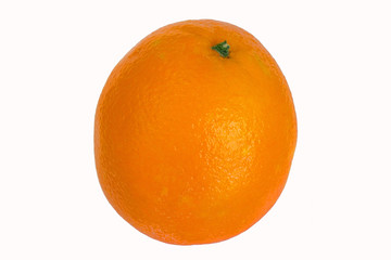 round juicy orange on a white background