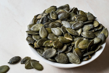 Raw Pumpkin Seeds Kernel in a bowl.