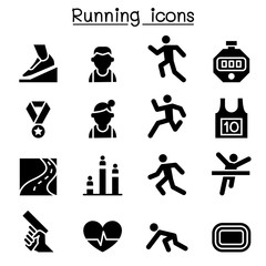 Running icon set vector illustration graphic design