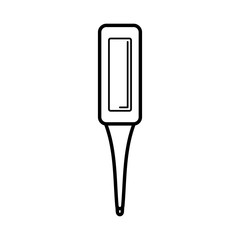 Thermometer. Baby icon on a white background, line design.
