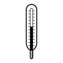 Thermometer. Baby icon on a white background, line design.