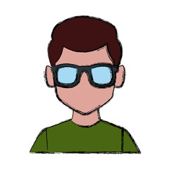 Man with sunglasses profile icon vector illustration graphic design