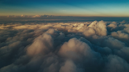 Cloud scape above carpathian mountains shot at sunset - 183645207