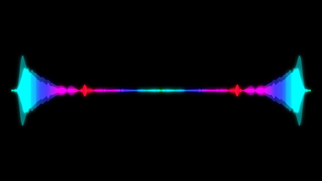 Abstract audio visualizer equalizer. Digital illustration backdrop. 3d rendering