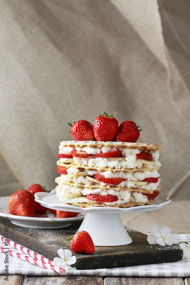 Sticker strawberry layer cake