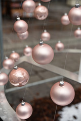 Boules de Noël rose argenté