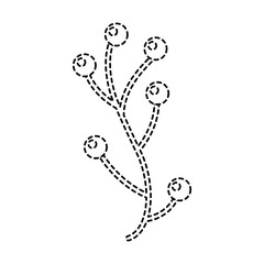 branch with berries fruit natural flora decoration vector illustration sticker
