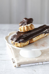 Eclairs with chocolate