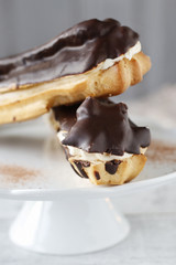 Eclairs with chocolate