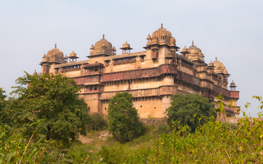 Orchha Palace, Madhya Pradesh. Also spelled Orcha, famous travel destination in India.