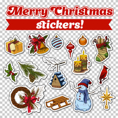 Stickers for 2018 new year card or christmas eve