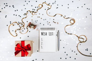 Holiday decorations and notebook
