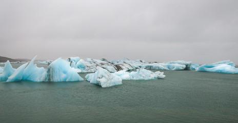Icebergs in Jokulsarlon Glacial River Lagoon, Iceland