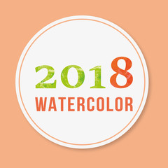 2018 watercolor Vector illustration