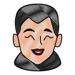 beautiful woman smiling face icon vector illustration graphic design