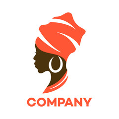 Beautiful African woman logo