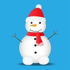 snowman on the background. New Year. Christmas. vector illustration