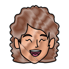 beautiful woman smiling face icon vector illustration graphic design