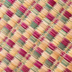 Traditional Thai reed mat texture. Thai mat, pattern of the mat in local traditional Thailand