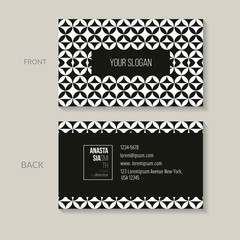 Business card template in trendy linear style for creative director. 