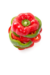 Bell peppers isolated on white background.