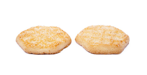 Tasty cookies biscuits isolated on white background 