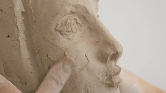 A sculpture made of clay.