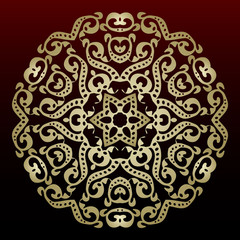 Vector illustration. Romantic wedding invitation. Abstract round ornament. Good for design in business. Rich design.