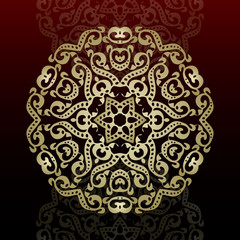 Vector illustration. Romantic wedding invitation. Abstract round ornament. Good for design in business. Rich design.