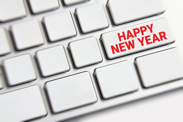 Happy new year on the keyboard.