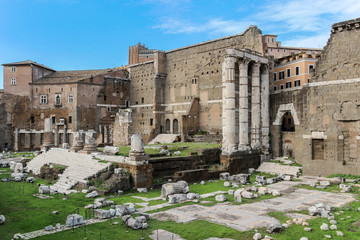 Fototapeta na wymiar ruins of Foro Traiano square in Rome, Italy