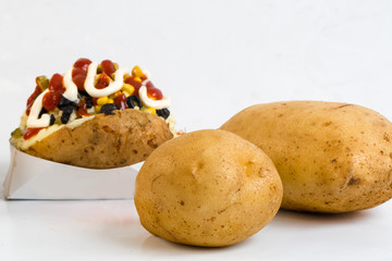 hot potato image in the oven