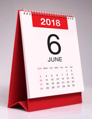 Simple desk calendar 2018 - June